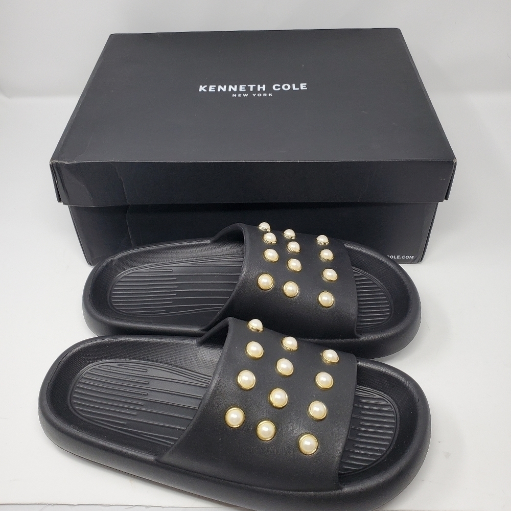 NIB Kenneth Cole Mello Eva Pearl Sandals Size 10